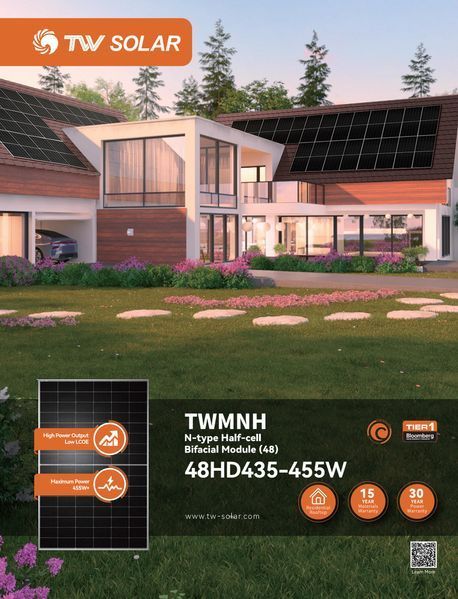 Сонячна панель TONGWEI SOLAR TWMNH-48HD445 445WP N-TYPE BIFICIAL 2300889561 фото