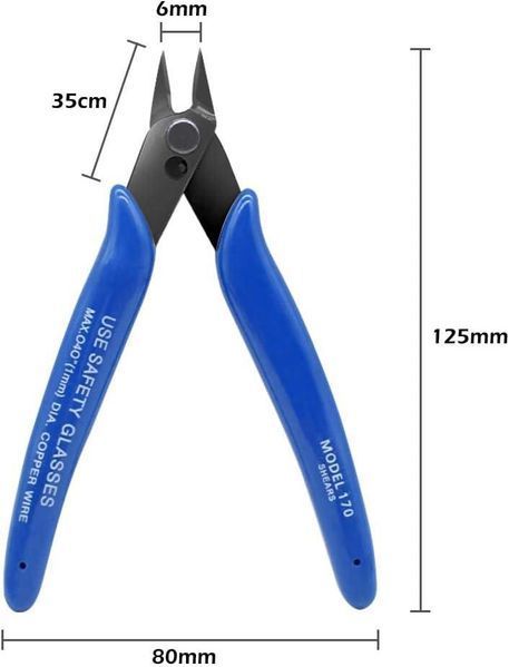 Бокорізи прецизійні Pliers 170 CRV кусачкизі зі зручними м&rsquo;якими чорними ручками Pliers 170 black фото