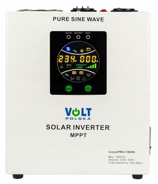 Сонячний інвертор SINUSPRO-1000S з чистою синусоїдою з MPPT 30A та UPS 12V / 230V VOLT SINUSPRO-1000S фото