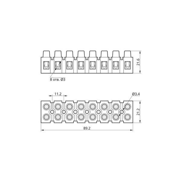 Клеммная колодка РС-Н-2519-8 TAKEL 503491 для безопасного соединения и распределения проводов 503491 фото