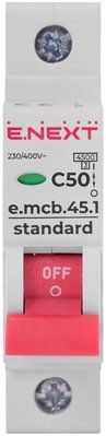 Модульный автоматический выключатель e.mcb.stand.45.1.C50, 1р, 50А, C, 4,5 кА Е.NEXT s002013 s002013 фото