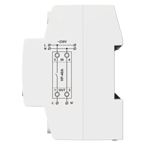 Реле контролю напруги VP 40A M2W (білий інд) з термозахистом DigiTOP Реле напруги VP-40A M2W фото