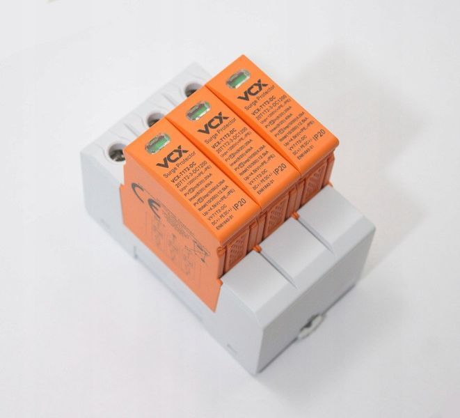 Фотоэлектрическая защита перенапряжений VCX 3P 1200VDC 12,5kA PV класса B+C RED DC BC3P 1200V 12,5KA RED фото