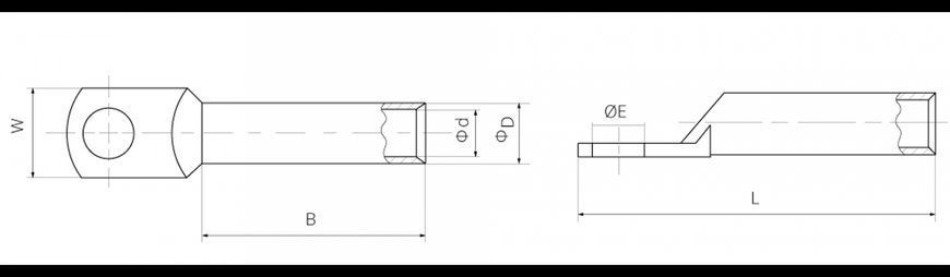 Наконечник силовой медный DT из трубки 25/8 TAKEL (500924) 500924 фото