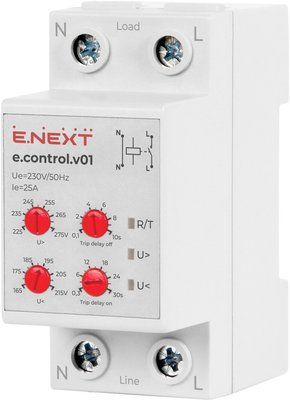 Реле контроля напряжения однофазное 25А e.control.v01 E.NEXT p0690006 p0690006 фото