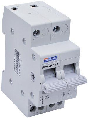 Ручний перемикач вводу (І-0-ІІ) RPV 2P 63A АсКо A0010220006 фото