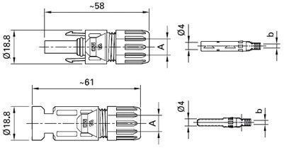 Оригинальный коннектор MC4 (+) 4&ndash;6 мм2 1500V DC Staubli MC-socket PV-KBT4/6I-UR для солнечных панелей и фотоэлектрических систем 00000018152 фото