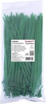 Кабельна стяжка e.ct.stand.300.8.green (100шт), зелена Е.NEXT s015059 s015059 фото