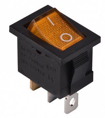 Переключатель 1 клавишный KCD1-2-101N YL/B 220V желтый с подсветкой АСКО-УКРЕМ A0140040055 A0140040055 фото