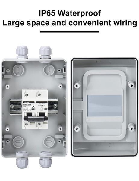 Шафа захисту від перенапруги 2Р/120A DC12V-400V 6кA PV 6кA IP65 DIHOOL 2Р/120A DC12V-400V фото