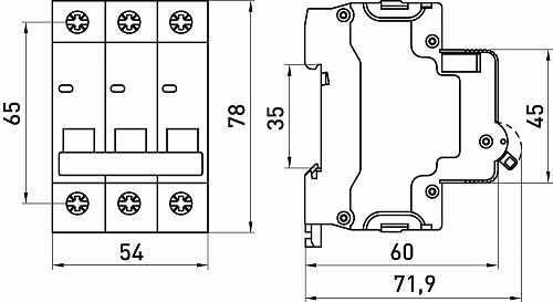 Модульний автоматичний вимикач e.mcb.stand.60.3.C40, 3р, 40А, C, 6кА, E-NEXT s002135 фото