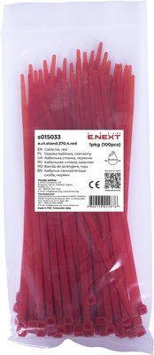 Кабельна стяжка e.ct.stand.370.4.red (100шт), червона Е.NEXT s015033 s015033 фото