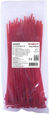 Кабельна стяжка e.ct.stand.280.4.red (100шт), червона Е.NEXT s015027 s015027 фото
