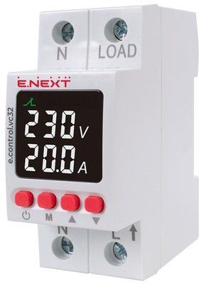 Реле контроля напряжения и тока однофазное 32А з индикацией e.control.vc32 для защиты от скачков напряжения p0690028 фото