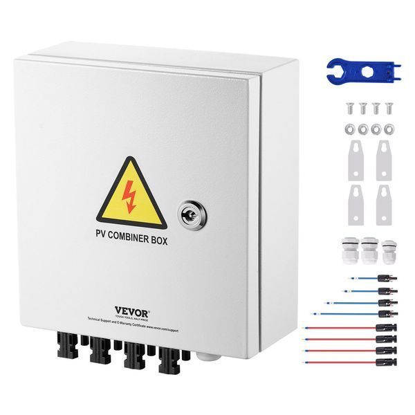Розподільний щит металевий з блоком захисту 4 Streng PV 40кА 15A 500V IP65 VEVOR PV 40кА 15A stal фото