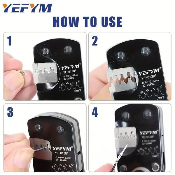 Инструмент для обжимки терминалов XH2.54/PH2.0/ZH1.5/SH1.0 проводов 0.03-0.5mm&sup2; YEFYM YE-013BR фото