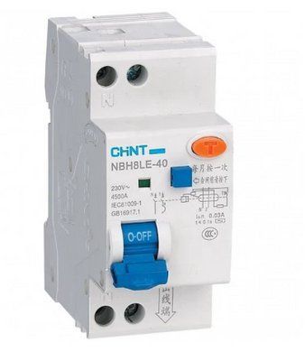 Дифференциальный автомат NBH8LE-40 1P+N 4.5KA 0,03А C 6А CHiNT 206060 206060 фото