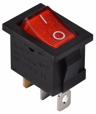 Переключатель 1 клавишный KCD1-2-101N R/B 220V красный с подсветкой АСКО-УКРЕМ A0140040053 A0140040053 фото