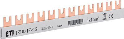 Шина живлення IZ 10/1F/12 (10мм2, 1P, 0.21м, Fork, 12mod.) 2921143 для швидкого та безпечного розподілу електроживлення 2921143 фото