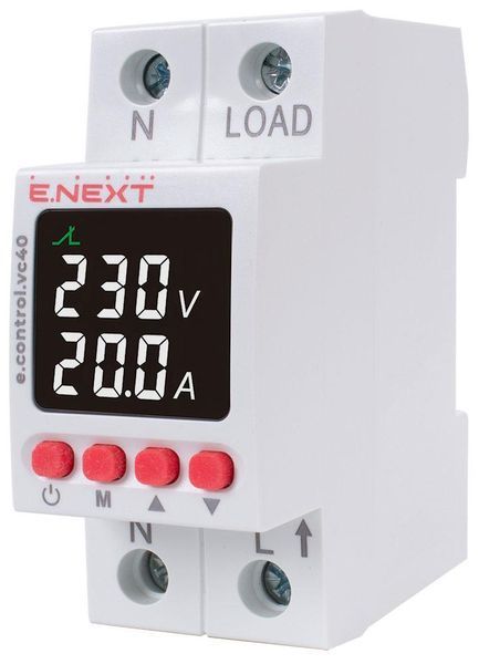Реле контроля напряжения и тока однофазное 40А с индикацией e.control.vc40 E.NEXT p0690029 p0690029 фото