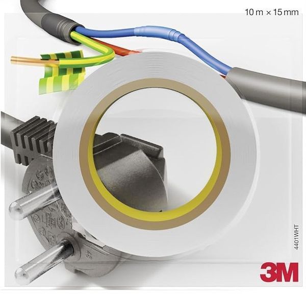 Изоляционная лента 3M белая ПХВ 15х 0,15мм х10 метров огнестойкий white винил TEMFLEX 165 3MTM 7100184731 фото