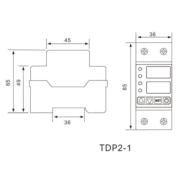 Реле контроля напряжения и тока TDP2-1 40А 1Р+N 6931934214314 фото