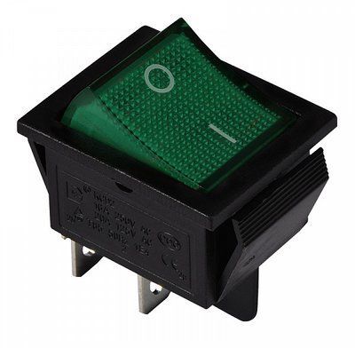 Переключатель 1 клавишный KCD2-201N GR/B 220V зеленый с подсветкой АСКО-УКРЕМ A0140040102 A0140040102 фото