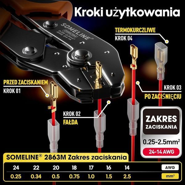 Набор для обжима проводов с наконечниками 0,25-2.5 мм&sup2; SOMELINE&reg; 2321535101 фото
