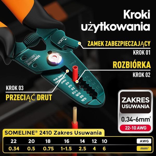 Набір Кліщі для обтиску з наконечниками 24 типів [0,25 мм&sup2; - 10 мм&sup2; із зачищенням проводів SOMELINE&reg; 2339522246 фото