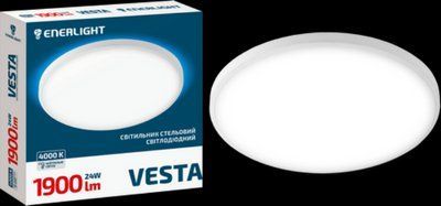 Cветильник потолочный светодиодный ENERLIGHT VESTA 24Вт 4000 VESTA24SMD80N для эффективного основного освещения помещений VESTA24SMD80N фото