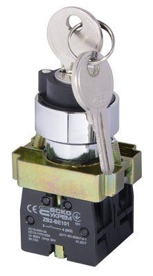 XB2-BG33 Кнопка поворотная с ключом 3-позиционная A0140010010 для коммутации электрических кругов в системах автоматизации A0140010010 фото