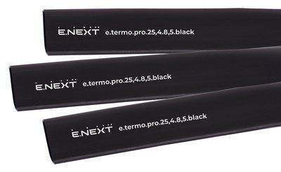 Термоусаджувальна трубка з клейовим шаром e.termo.pro.25,4.8,5.black, 25,4/8,5, 1м, чорна E.NEXT p092049 p092049 фото