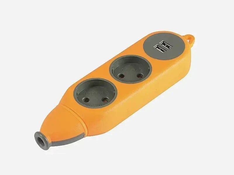 Колодка каучукова 2-а без з/к одностороння з USB, оранж GISelt G-1-2.77 USB G-1-2.77 USB фото