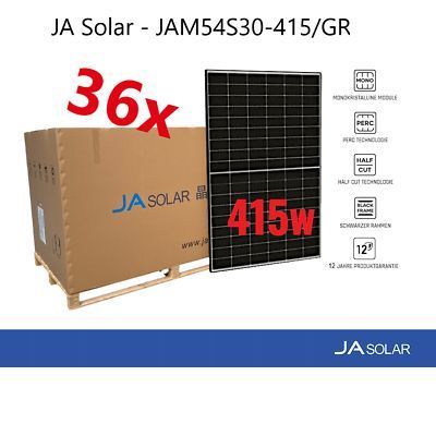 Сонячний модуль JA Solar JAM54S30-415/GR 415 Wp, Mono Black Frame 20295 фото