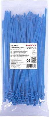 Кабельная стяжка e.ct.stand.200.3.blue (100шт), синяя Е.NEXT s015018 s015018 фото