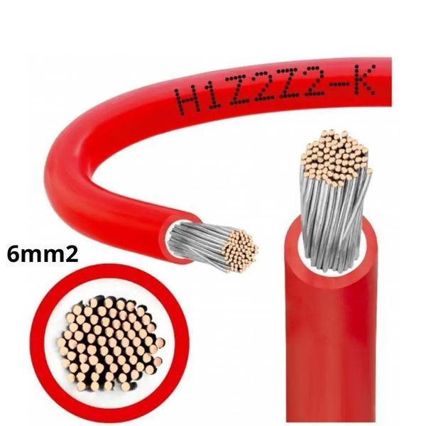 Кабель медный "Europan Cable" SOLAR H1Z2Z2-K 1х6,0 для солнечных панелей красный H1Z2Z2-K 6 red europan фото