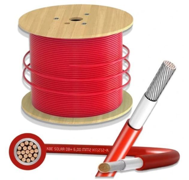 Кабель медный "Europan Cable" SOLAR H1Z2Z2-K 1х6,0 для солнечных панелей красный H1Z2Z2-K 6 red europan фото