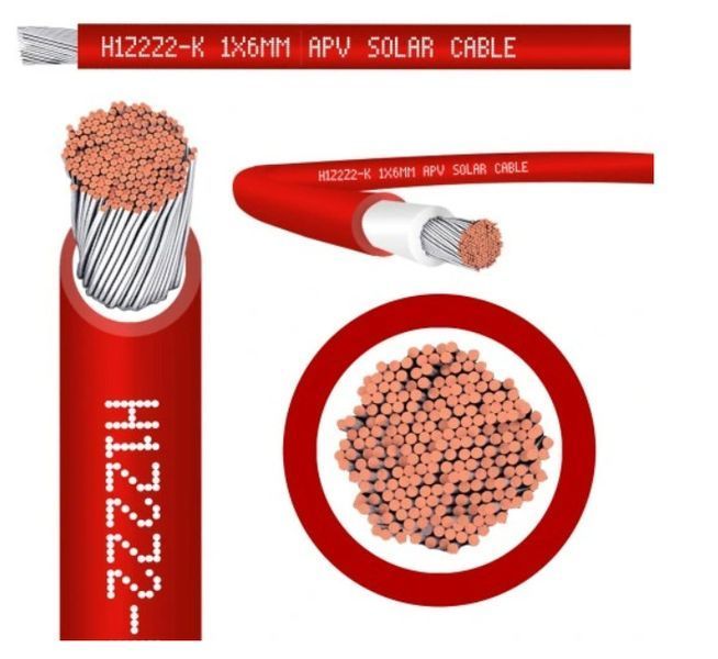 Кабель медный "Europan Cable" SOLAR H1Z2Z2-K 1х6,0 для солнечных панелей красный H1Z2Z2-K 6 red europan фото