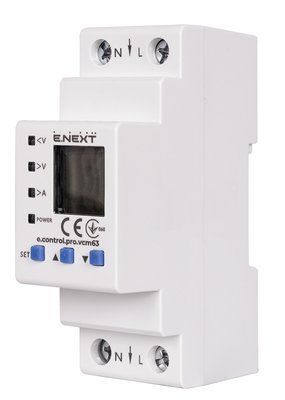 Реле контроля напряжения однофазное 63А с белой индикацией e.control.pro.v63 p0690102 p0690102 фото