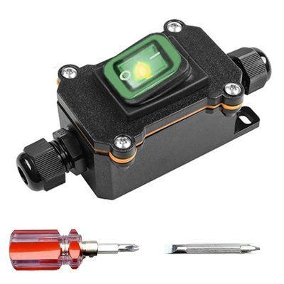 Водонепроницаемый выключатель 12В 20А в корпусе IP65 с отверткой pl24W-12V.20A green фото