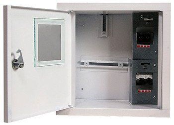 Шафа e.mbox.stand.w.f1.04.z під однофазний лічильник+ 4 мод., вбудовується, з замком E.NEXT s0100002 s0100002 фото