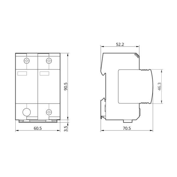 Пристрій захисту від імпульсних перенапруг SPD-PV T1+T2 (B+C) DC 1000V, 2Р TAKEL 513809 513809 фото